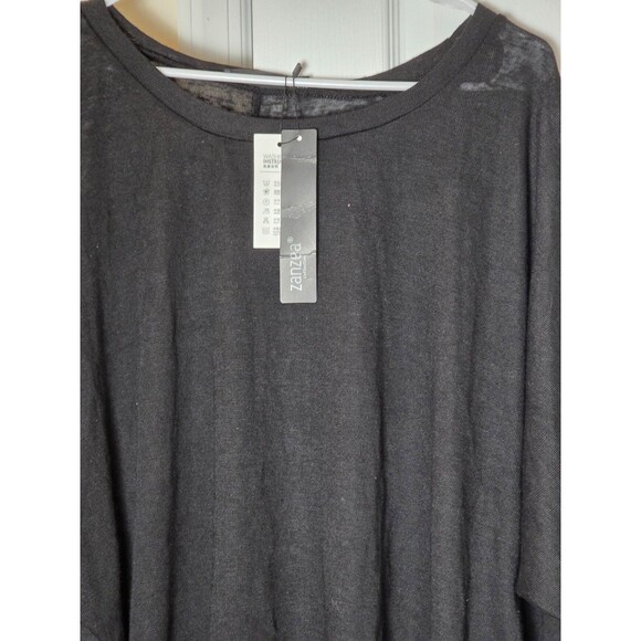 Black Cowl Neck Pullover Sweater 3XL Women’s Lightweight Knit Top Plus Size - Picture 6 of 8